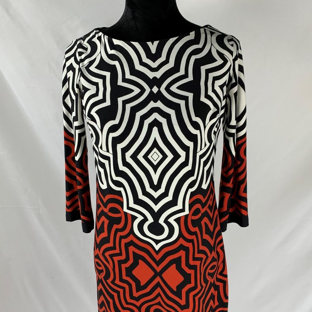 Enfocus Studio White Black Red dress  Size 4